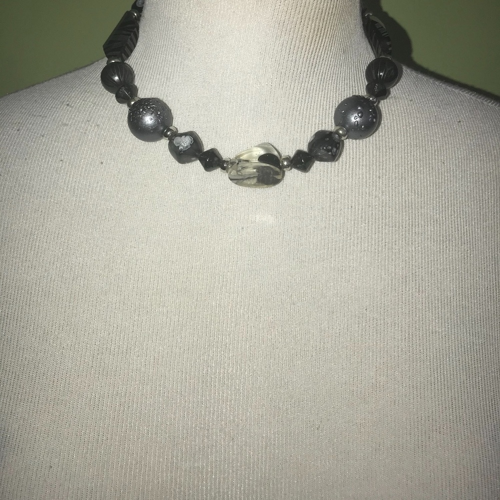 Gray And Black Necklace